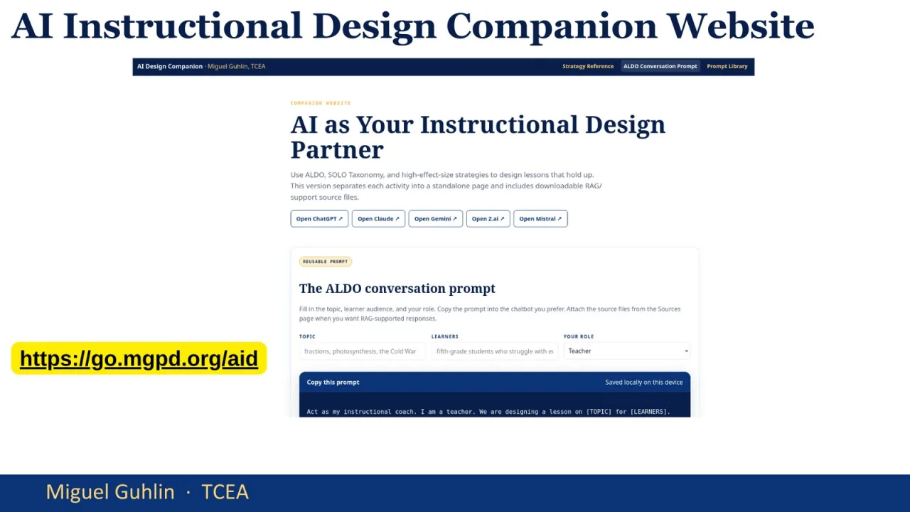 Slide 20: Companion Website: ALDO Prompt