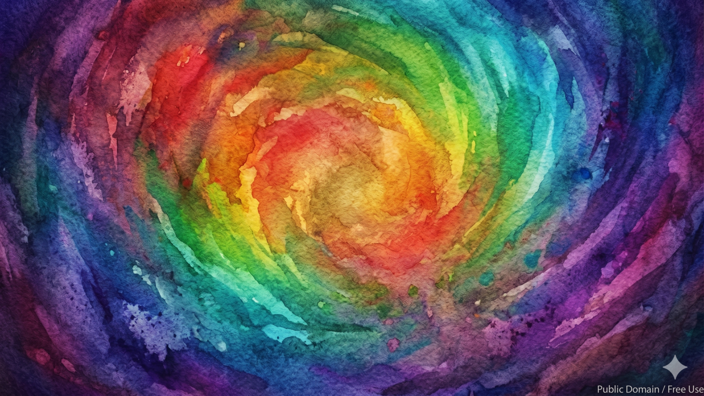Included ScratchArt background with bright rainbow color bands