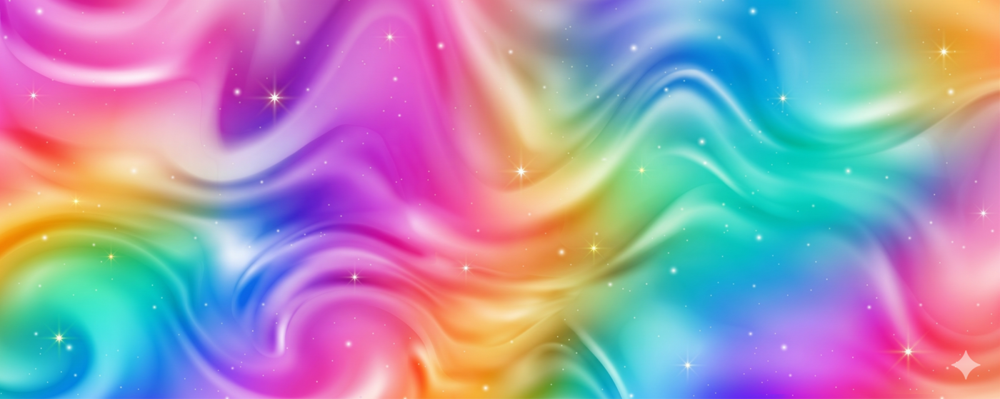 Included ScratchArt background with vivid blended rainbow colors
