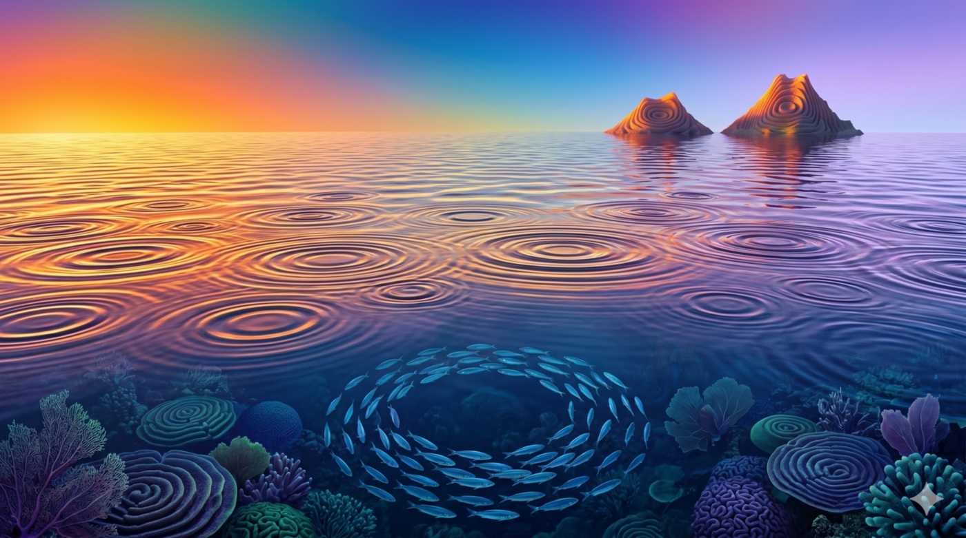 Included ScratchArt background with warm and cool abstract colors