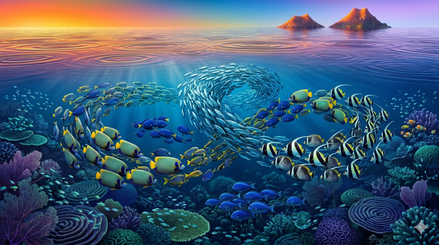 Included ScratchArt background with colorful layered texture